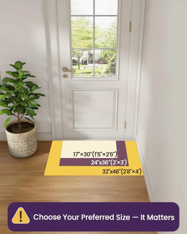 Alt view image 2 of 7 - Front Door Entryway Mat Non Slip, 17x30 Washable Inside Entrance for House Floor Low Profile, Thin Entry Doormat Absorbent Dirt Trapper, Pebble Beige
