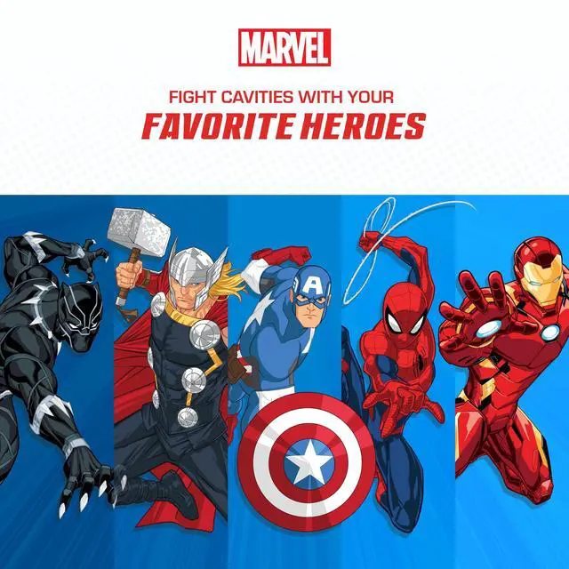 Alt view image 4 of 7 - Marvel Thor Kids Toothbrush Soft Rounded Bristles Poppin' Fun Superhero Toothbrush Cover Easy Grip Handle Gentle Cleaning for Toddlers & Kids Ages 2+ Travel Friendly Oral Care