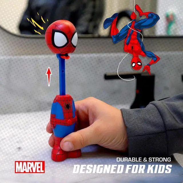Alt view image 7 of 7 - Marvel Thor Kids Toothbrush Soft Rounded Bristles Poppin' Fun Superhero Toothbrush Cover Easy Grip Handle Gentle Cleaning for Toddlers & Kids Ages 2+ Travel Friendly Oral Care