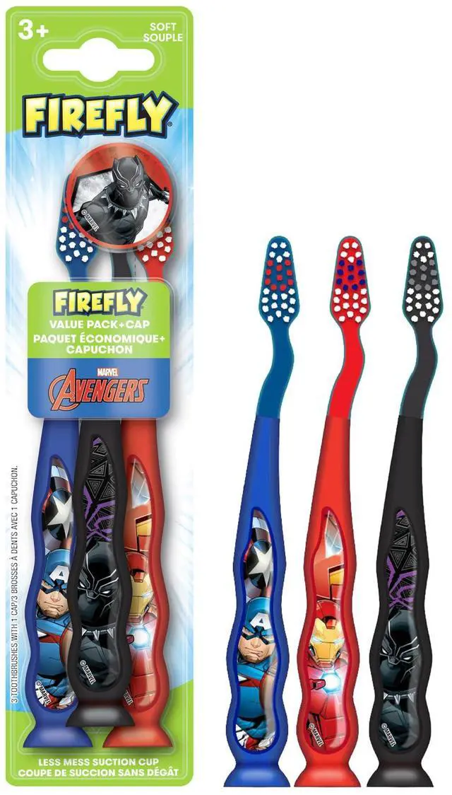 Main image of Marvel Avengers Toothbrush Value Pack, Soft Bristle Toothbrush for Kids 3+, 3 Ct, 0.127 lb