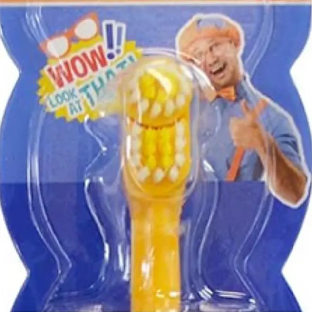 Alt view image 2 of 4 - Blippi Electric Toothbrush for Kids Battery Operated Toddler Toothbrush for Boys and Girls Ages 4-7 Soft Bristles Fun Cartoon Design Dentist Recommended 1 Pack