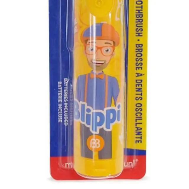 Alt view image 3 of 4 - Blippi Electric Toothbrush for Kids Battery Operated Toddler Toothbrush for Boys and Girls Ages 4-7 Soft Bristles Fun Cartoon Design Dentist Recommended 1 Pack