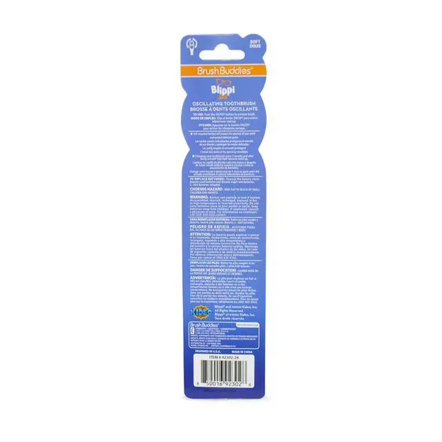 Alt view image 4 of 4 - Blippi Electric Toothbrush for Kids Battery Operated Toddler Toothbrush for Boys and Girls Ages 4-7 Soft Bristles Fun Cartoon Design Dentist Recommended 1 Pack