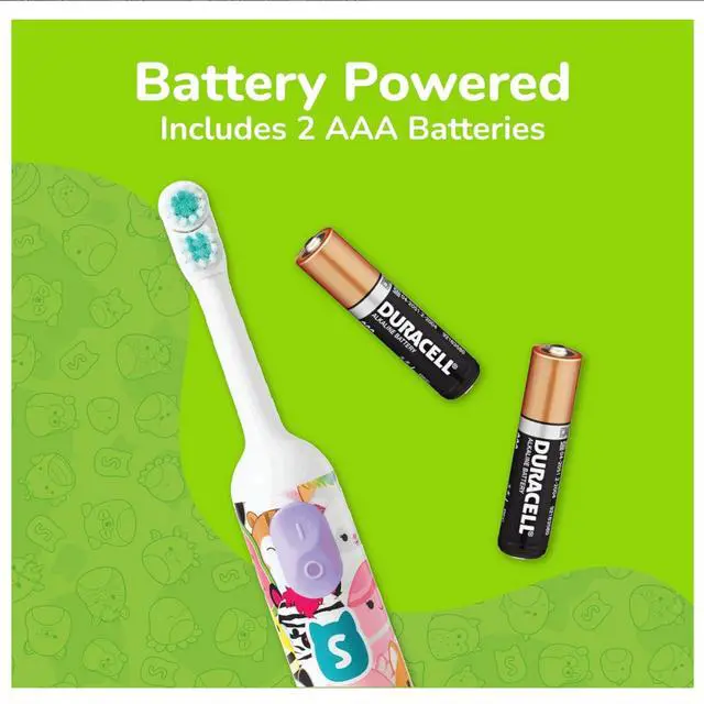 Alt view image 3 of 7 - Battery Powered Toothbrush Featuring Squishmallows, Oscillating 360 Degree Cleaning Power, Soft Rounded Bristles Electric Toothbrush for Adults, Battery Toothbrush