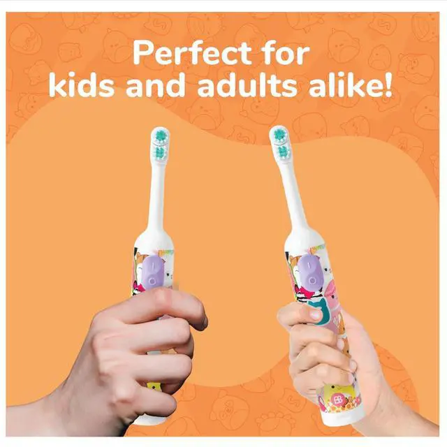 Alt view image 5 of 7 - Battery Powered Toothbrush Featuring Squishmallows, Oscillating 360 Degree Cleaning Power, Soft Rounded Bristles Electric Toothbrush for Adults, Battery Toothbrush