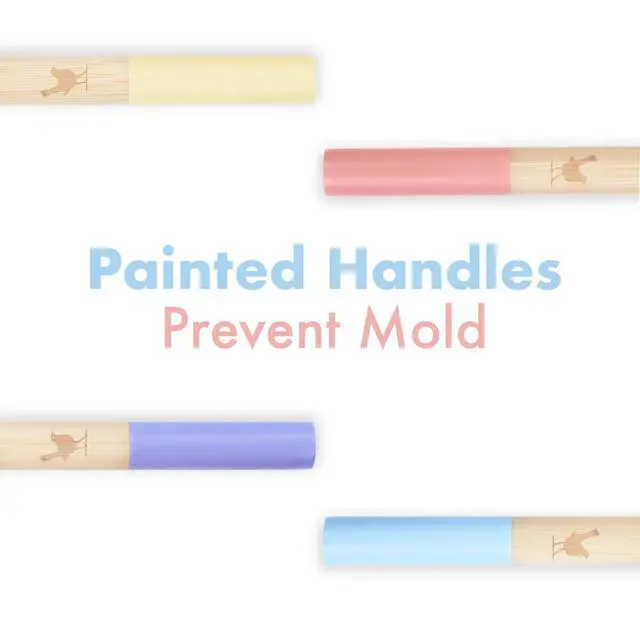 Alt view image 5 of 7 - Kids Bamboo Toothbrush with Soft Bristles, Set of 4 Eco Friendly Toothbrushes, BPA Free