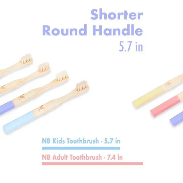 Alt view image 3 of 7 - Kids Bamboo Toothbrush with Soft Bristles, Set of 4 Eco Friendly Toothbrushes, BPA Free