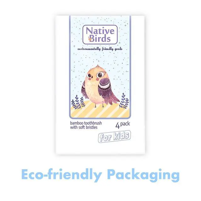 Alt view image 6 of 7 - Kids Bamboo Toothbrush with Soft Bristles, Set of 4 Eco Friendly Toothbrushes, BPA Free