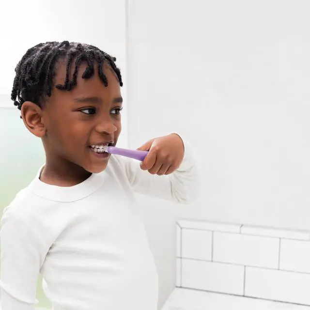 Alt view image 2 of 7 - Grow with Me Toothbrush Training Set for Babies and Toddlers, Includes Silicone Finger Brush, 360° and Soft Bristled Toothbrush, Smoothie Purple