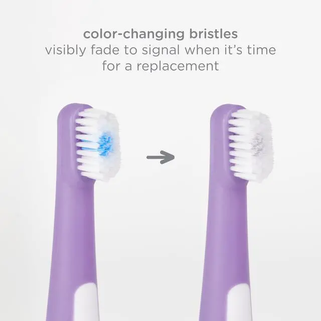 Alt view image 5 of 7 - Grow with Me Toothbrush Training Set for Babies and Toddlers, Includes Silicone Finger Brush, 360° and Soft Bristled Toothbrush, Smoothie Purple