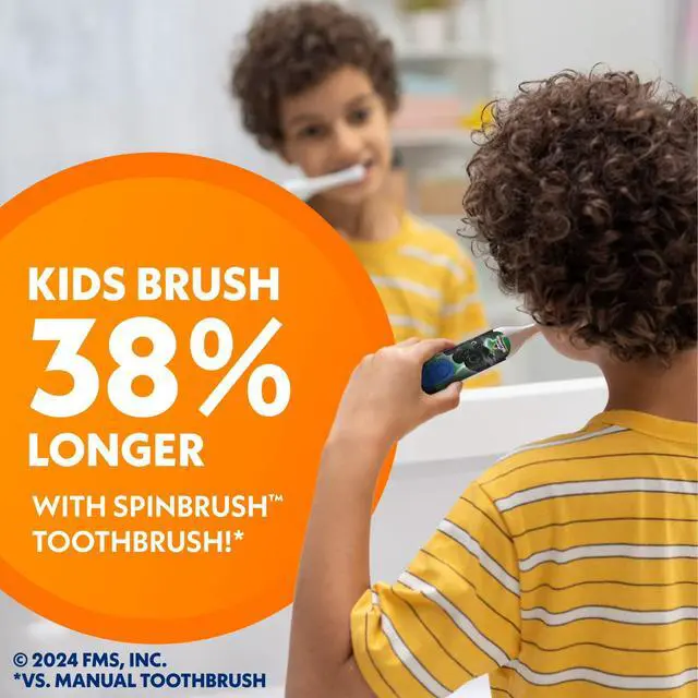 Alt view image 4 of 7 - Monster Jam Grave Digger Battery Powered Electric Toothbrush for Children Ages 3+ with AA Battery, Soft Head Bristles
