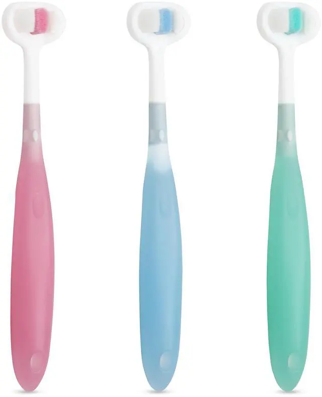 Main image of Extra Soft Toddler Toothbrush, Toddler Toothbrushes 1-2 1-3 2-4, Toothhugger High Efficient 3 Sides Baby Toothbrush 12 Months and Up, Infant Training Brush, Sensory Oral Care Set (3 Pack)