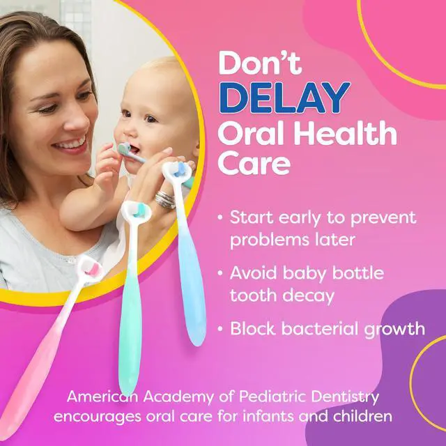 Alt view image 7 of 7 - Extra Soft Toddler Toothbrush, Toddler Toothbrushes 1-2 1-3 2-4, Toothhugger High Efficient 3 Sides Baby Toothbrush 12 Months and Up, Infant Training Brush, Sensory Oral Care Set (3 Pack)