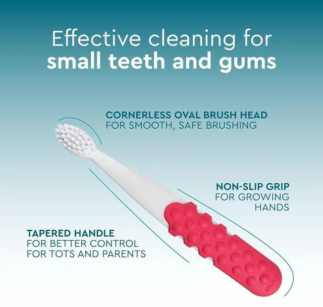 Alt view image 2 of 7 - Totz Plus Brush Kids Toothbrush Silky Soft BPA Free ADA Accepted Designed for Delicate Teeth & Gums for Children 3 Years & Up - BlueYellow - Pack of 1