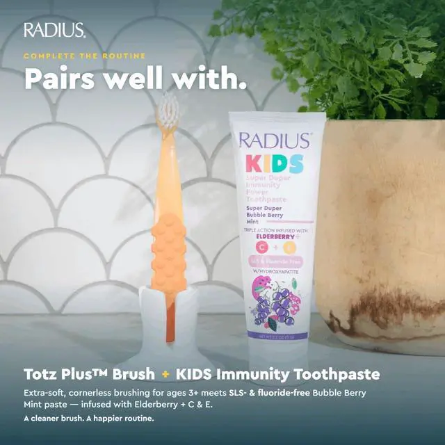 Alt view image 4 of 7 - Totz Plus Brush Kids Toothbrush Silky Soft BPA Free ADA Accepted Designed for Delicate Teeth & Gums for Children 3 Years & Up - BlueYellow - Pack of 1