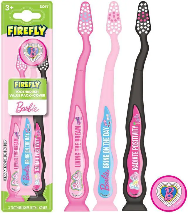 Main image of Barbie Toothbrush Value Pack, Soft Bristle Toothbrush for Kids 3+, 3 Ct