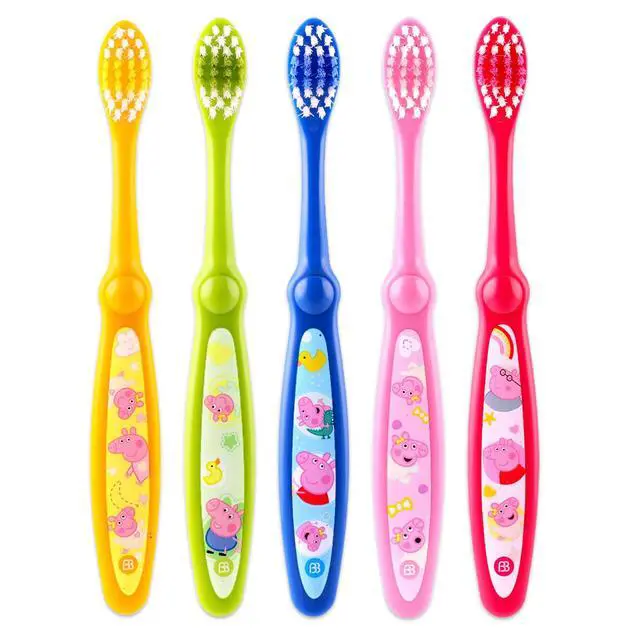 Alt view image 2 of 5 - Toothbrush Set - Bundle with 5 Toothbrushes Plus Stickers, More | Peppa Pig Oral Hygiene Kit for Girls, Kids and Toddlers
