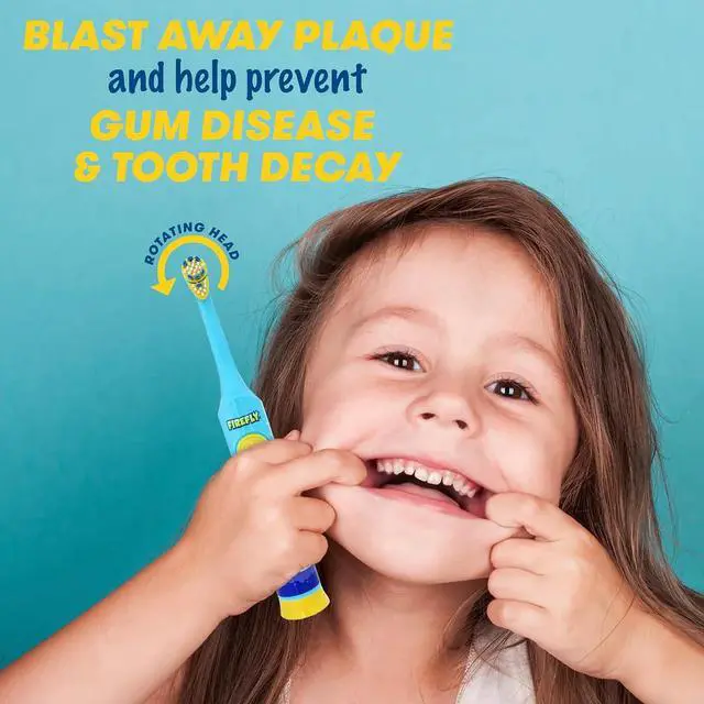 Alt view image 4 of 7 - FIREFLY Clean N' Protect Baby Shark Power Toothbrush, Battery, Ages 3+ | Makes Brushing Fun with a 3D Character Cover & Anti-Slip Grip Handle, Cleans Gently with Soft Bristles, Battery Included