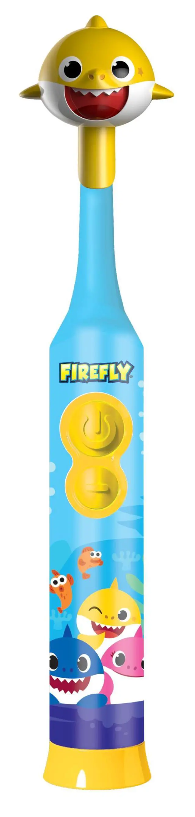 Alt view image 3 of 7 - FIREFLY Clean N' Protect Baby Shark Power Toothbrush, Battery, Ages 3+ | Makes Brushing Fun with a 3D Character Cover & Anti-Slip Grip Handle, Cleans Gently with Soft Bristles, Battery Included