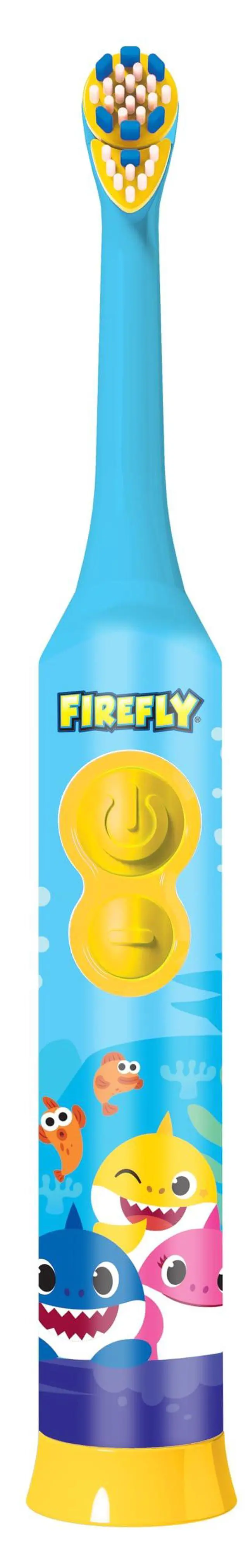 Alt view image 2 of 7 - FIREFLY Clean N' Protect Baby Shark Power Toothbrush, Battery, Ages 3+ | Makes Brushing Fun with a 3D Character Cover & Anti-Slip Grip Handle, Cleans Gently with Soft Bristles, Battery Included