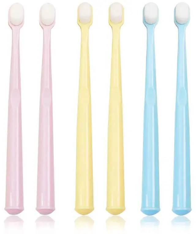 Main image of Baby & Toddler Extra Soft Toothbrush for Age 4-12 Years Old, with 10000 Soft Floss Bristle for Baby Gum Care. (6Pcs)