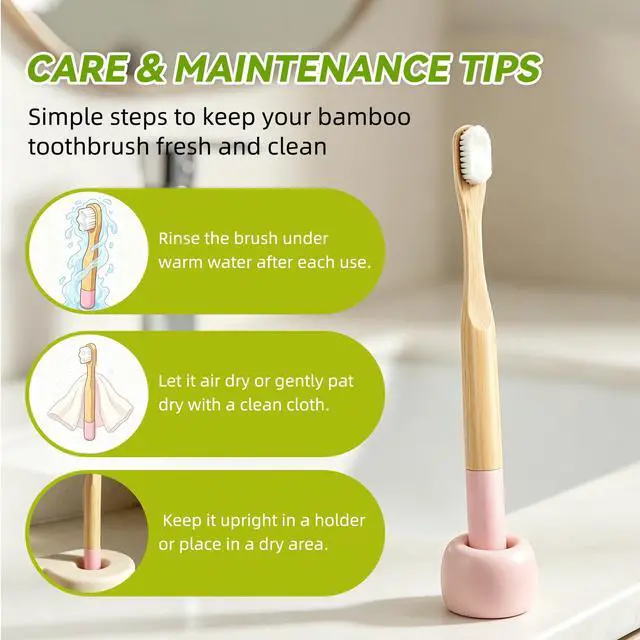 Alt view image 5 of 7 - 4 Pack Kids Bamboo Toothbrushes, 10,000 Ultra-Soft Bristles Natural Wooden Toddler Toothbrush Set, Gentle on Gums for Children Ages 3+
