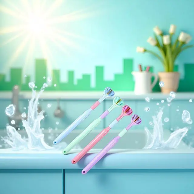 Alt view image 4 of 7 - 4 Pcs Random Color Three-Sided Toothbrush Soft Hair Toothbrush, Effective Wrap-Around Design Toothbrushes Accessories Oral Care for Adults and Children
