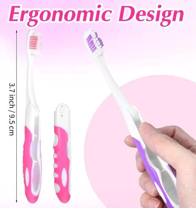 Alt view image 2 of 7 - 4 Pcs Foldable Toothbrush, Kids Travel Toothbrush Compact Folding Design with Soft Bristles, Portable for Camping, Hiking & On-the-Go (4 Colors)