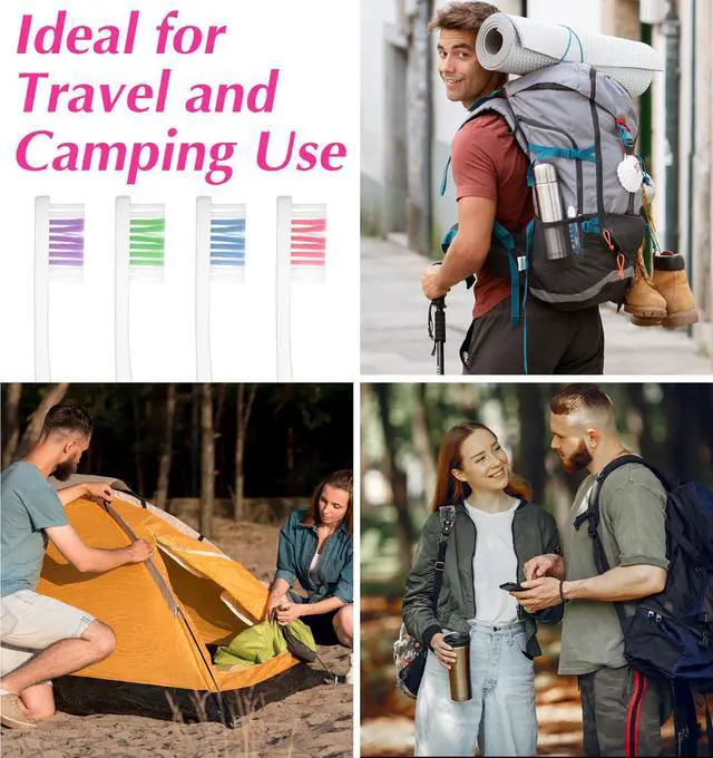 Alt view image 7 of 7 - 4 Pcs Foldable Toothbrush, Kids Travel Toothbrush Compact Folding Design with Soft Bristles, Portable for Camping, Hiking & On-the-Go (4 Colors)