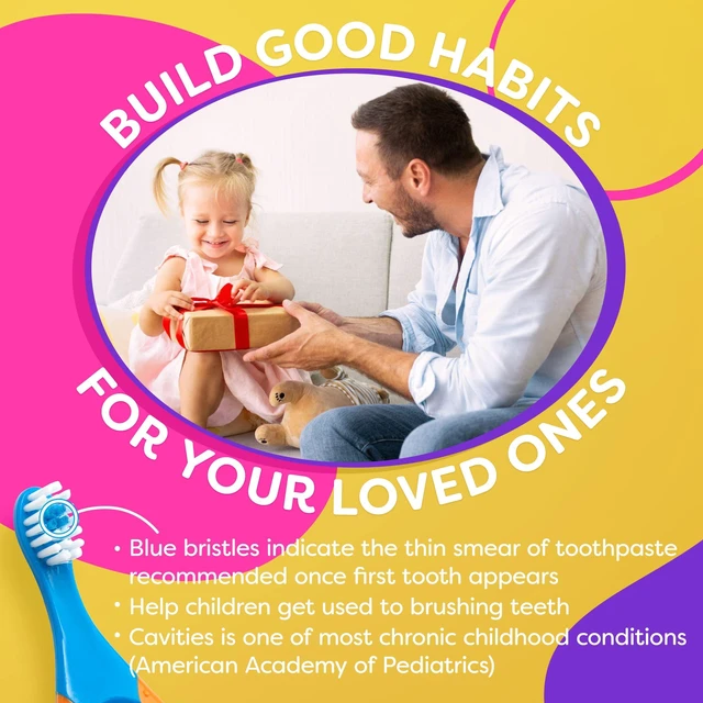 Alt view image 6 of 6 - Baby Toothbrush 12 months and up - Toddler Toothbrush - Soft Bristles - Child Sized Brush Heads - infant toothbrush - Kids Tooth Brush - Easy Storage - BPA Free - Boy Set (4-Pack, Green, Orange, Blue)