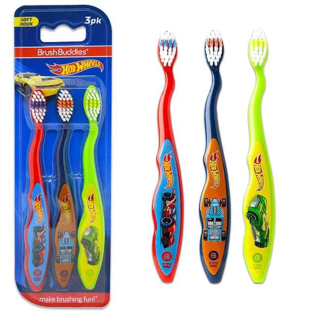 Alt view image 2 of 3 - Toothbrush Kit for Kids - Bundle with 6 Race Car Toothbrushes and Stickers for Boys, Toddlers | Toothbrush Set