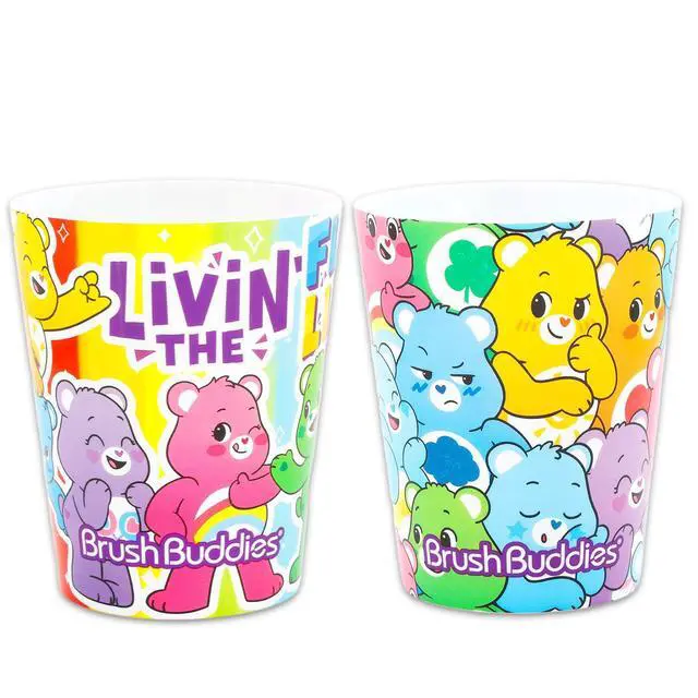 Alt view image 3 of 6 - Toothbrush and Cup Set for Kids - Bundle with 2 Toothbrushes, 2 Cups, Brush Caps, Stickers, More | Dental Care for Girls