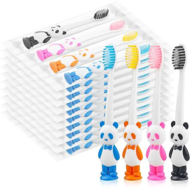 Main image of Disposable Toddler Toothbrush Kids Bulk Pack of 40,Suction Cup Bulk Children Toothbrushes for Kid Age 2+ Individually Wrapped Animal Toothbrush for Boys,Girls,for Home,School,Camp,Daycare,Travel