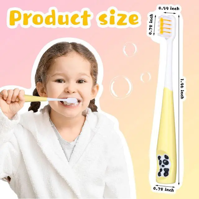 Alt view image 2 of 7 - 24 Pcs Kids Toothbrush Bulk Children Manual Tooth Brush Set Soft Lovely Little Cute Colorful Panda Toothbrush Bristles for Age 3 and Above Boys Girls