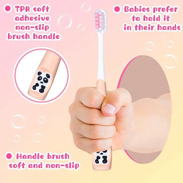 Alt view image 3 of 7 - 24 Pcs Kids Toothbrush Bulk Children Manual Tooth Brush Set Soft Lovely Little Cute Colorful Panda Toothbrush Bristles for Age 3 and Above Boys Girls