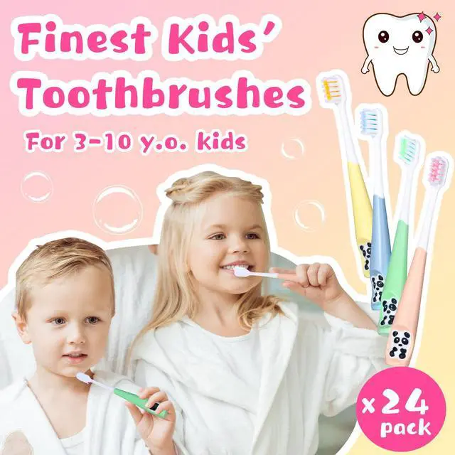 Alt view image 7 of 7 - 24 Pcs Kids Toothbrush Bulk Children Manual Tooth Brush Set Soft Lovely Little Cute Colorful Panda Toothbrush Bristles for Age 3 and Above Boys Girls