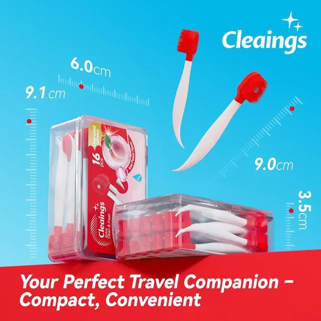 Alt view image 4 of 7 - 32 Pcs (2 Pack of 16) Disposable Mini Toothbrush - Built-in Mint Toothpaste & Pick - Compact Travel Size Toothbrush for Adults, Kids & Travel Essentials-Intense Mint Flavor