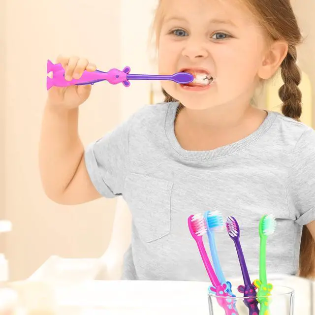 Alt view image 4 of 7 - Kids Toothbrushes Bulk Soft Lovely Little Kangaroo with Covers Suction Cup Individually Wrapped for Children Toddler Home School Camp Daycare Travel(24 Pcs)