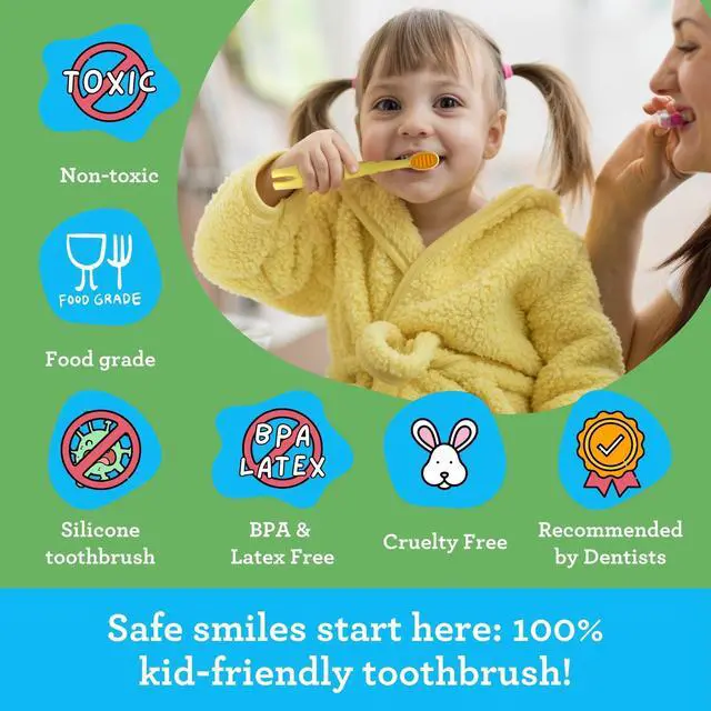 Alt view image 4 of 7 - Kids Butter On Gums Cute Giraffe Toothbrush with Tongue Scraper & Cover - Super Soft Bristles for Gentle Cleaning -Ergonomic Handle (Age 1+)