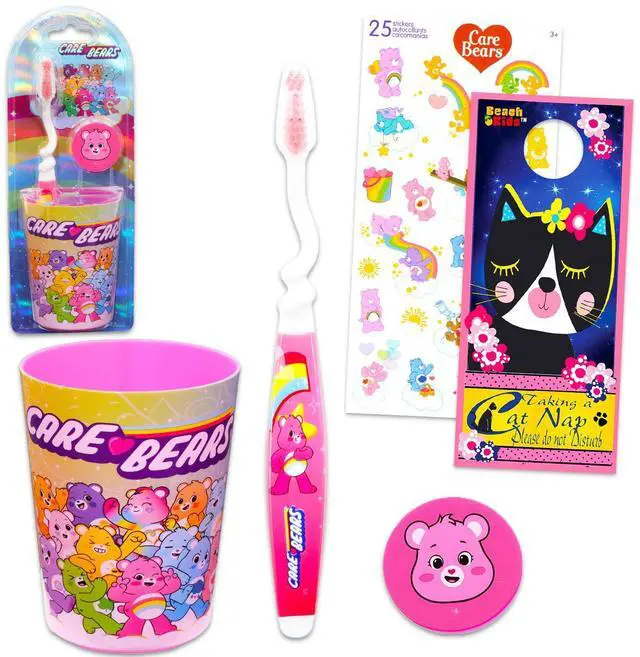 Main image of Kids Toothbrush and Cup Kit - Official, Multicolor, Manual Toothbrush, Cup, Stickers, Cat Door Hanger, Ages 3+