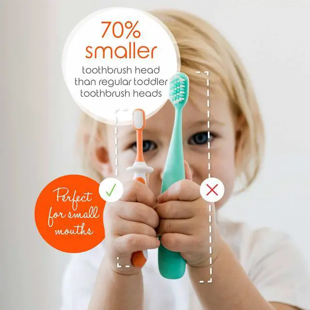 Alt view image 4 of 7 - Toddler Toothbrushes 1-2 Years (4-Pack) - BPA-Free & Safety-Tested Kids Toothbrush Kit, Designed by a Pediatric Dentist, Soft-Grip Toothbrush for Kids, My First Toothbrush Set