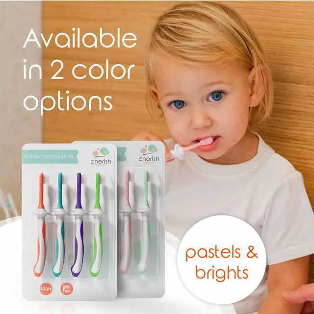 Alt view image 6 of 7 - Toddler Toothbrushes 1-2 Years (4-Pack) - BPA-Free & Safety-Tested Kids Toothbrush Kit, Designed by a Pediatric Dentist, Soft-Grip Toothbrush for Kids, My First Toothbrush Set