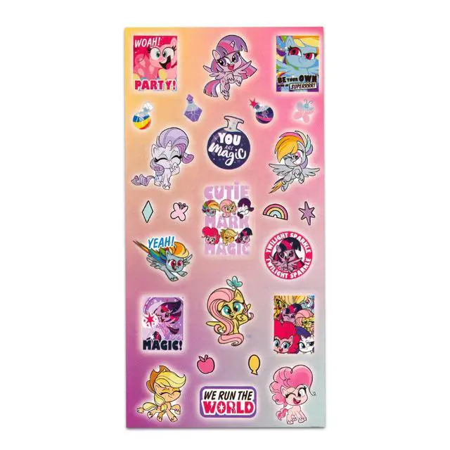 Alt view image 3 of 3 - Toothbrush Kit for Kids - Bundle with 3 MLP Toothbrushes with Collectible Caps Plus Stickers for Kids, Girls, Toddlers | Toothbrush Set