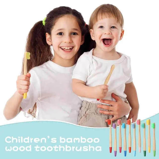Alt view image 3 of 7 - 20 Pieces Kids Bamboo Soft Bristles Toothbrushes Toddler Toothbrush Manual Travel Toothbrushes for Kids Children Home School Travel Teeth Oral Dental Care, 5.7 Inch, Individually Wrapped