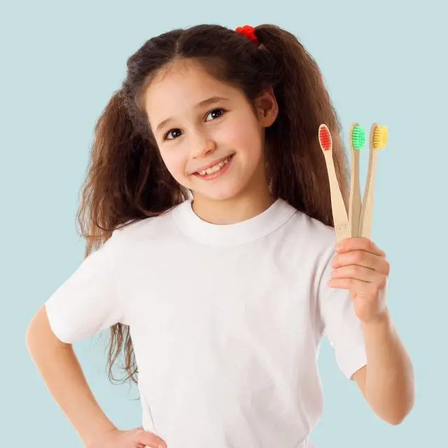 Alt view image 5 of 7 - 20 Pieces Kids Bamboo Soft Bristles Toothbrushes Toddler Toothbrush Manual Travel Toothbrushes for Kids Children Home School Travel Teeth Oral Dental Care, 5.7 Inch, Individually Wrapped