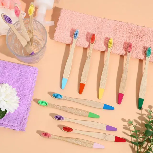 Alt view image 7 of 7 - 20 Pieces Kids Bamboo Soft Bristles Toothbrushes Toddler Toothbrush Manual Travel Toothbrushes for Kids Children Home School Travel Teeth Oral Dental Care, 5.7 Inch, Individually Wrapped