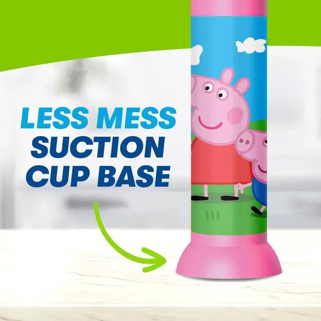 Alt view image 5 of 7 - Ready Go Brush, Peppa Pig, Light Up Timer Toothbrush, Premium Soft Bristles, 1 Minute Timer, Less Mess Suction Cup, Battery Included, Easy Storage, for Ages 3+, 1 Count