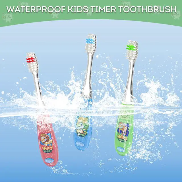 Alt view image 2 of 7 - Kids Toothbrush Set 2 Minutes Timer - Cute Animal Theme & Magical Glow - Ideal Toothbrush for Aged 3+ Boys - Promote Healthy Oral Care - 3 Pack with Soft Bristles