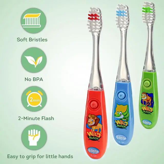 Alt view image 6 of 7 - Kids Toothbrush Set 2 Minutes Timer - Cute Animal Theme & Magical Glow - Ideal Toothbrush for Aged 3+ Boys - Promote Healthy Oral Care - 3 Pack with Soft Bristles