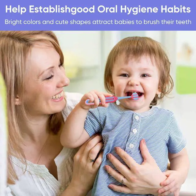 Alt view image 7 of 7 - Soft Toddler Toothbrushes, Efficient 3 Sided Toothbrush, Baby Toothbrush 12 Months and up,Infant Toothbrush, Toddler Training Tooth brush for Ages 2-12 Years, Cleans All Sides-4 Pack (Patent)